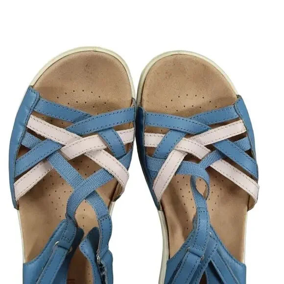 Hotter Shoes Womens 8 Sandal Maisie Comfort Fashion Leather Strappy Walking Blue - Picture 9 of 14